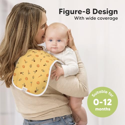 Image of Organic Burp Cloths Baby Boy & Girl - 5-Pack Super Absorbent Cotton Burping Cloths for Babies, Soft & Plush Newborn Spit Up Rags, Infant Towels for Milk Spit Up, Unisex, Large 21 inch x 10 inch (Countryside)