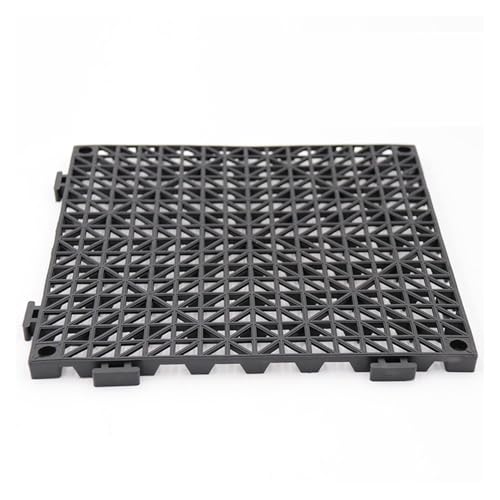 Garage Tiles Interlocking Outdoor Patio Flooring High Load Bearing Capacity Bathroom Raised Floor Mat Laundry Rooms and Gyms(Black,4 Pieces)