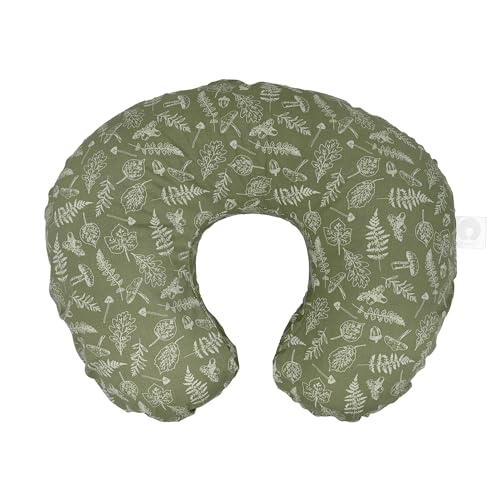 Image of Boppy Original Nursing Pillow, Green Fern, Ergonomic Nursing Essentials for Bottle and Breastfeeding, Firm Fiber Fill, with Removable Pillow Cover, Machine Washable