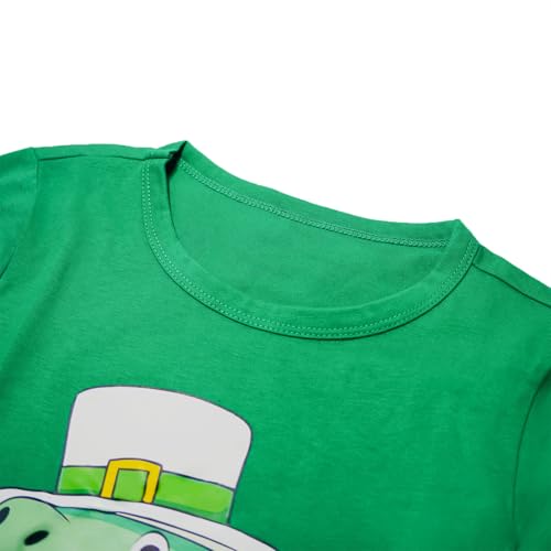 Toddler Boys St Patricks Day Shirts Long Sleeve T-Shirt Baby Lucky Clover Shamrock Rex Cotton Tee Green Stripe Tops for 2-7T4
