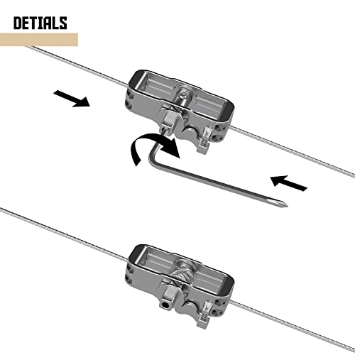 Tang Sun Shade Sail Hardware Kit With 18' (6'X4) Cable Wire Rope, Rectangle Shade Sail Installation Kit For Deck Patio Yard Garden #TOP2