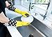 Glam Gloves Diswasher's Thick Latex Gloves for Kitchen & Home, Long Sleeves, One Size Fits All, 1 Pair, Yellow