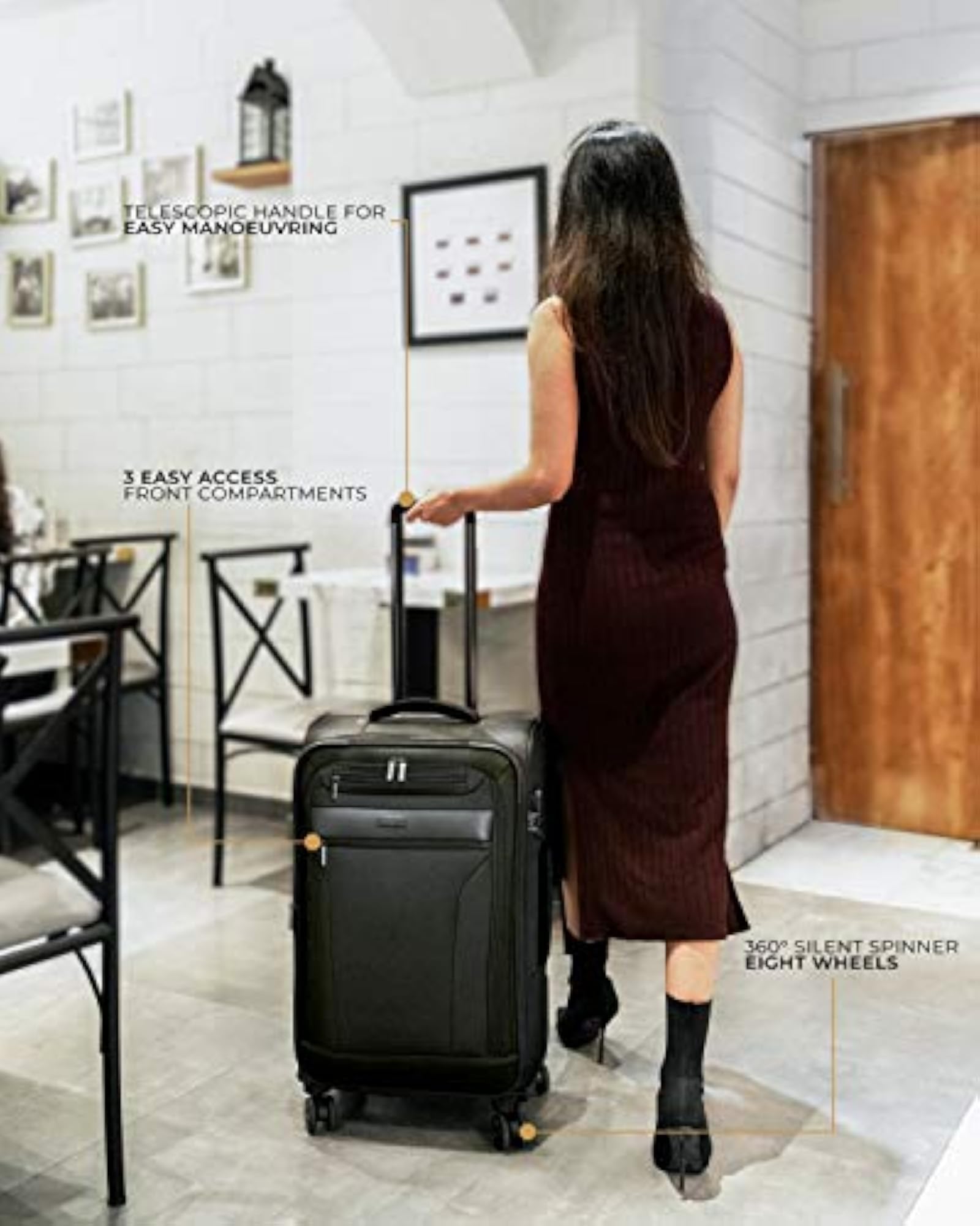 Berlin Expander Soft-Sided Polyester Luggage Set of 3 Trolley Bags