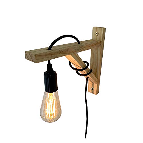 Arandela Mão Francesa Em Madeira Pinus Decorativa