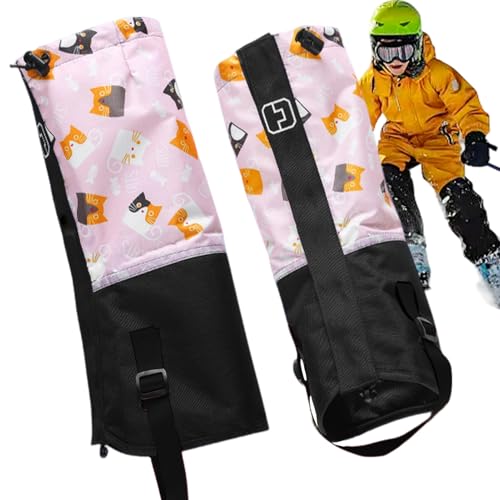 Ocastuted Polaina de nieve para niños, polainas de piernas al aire libre, cubiertas para botas de nieve para niños, escudo ligero para camping, jóvenes, adolescentes, niños pequeños, niños y niñas