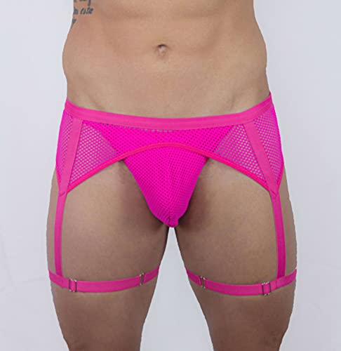 Kit com Cueca Fio Dental e Cinta Liga Pink M