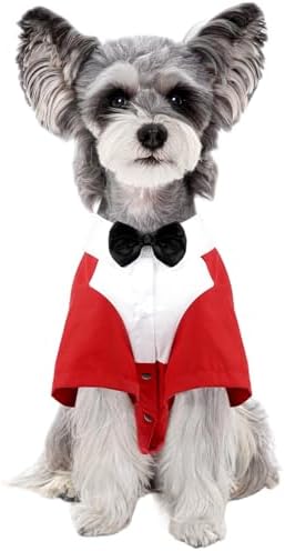 Kuoser Dog Tuxedo and Bandana Set, Dog Wedding Suit with Bow Tie,...