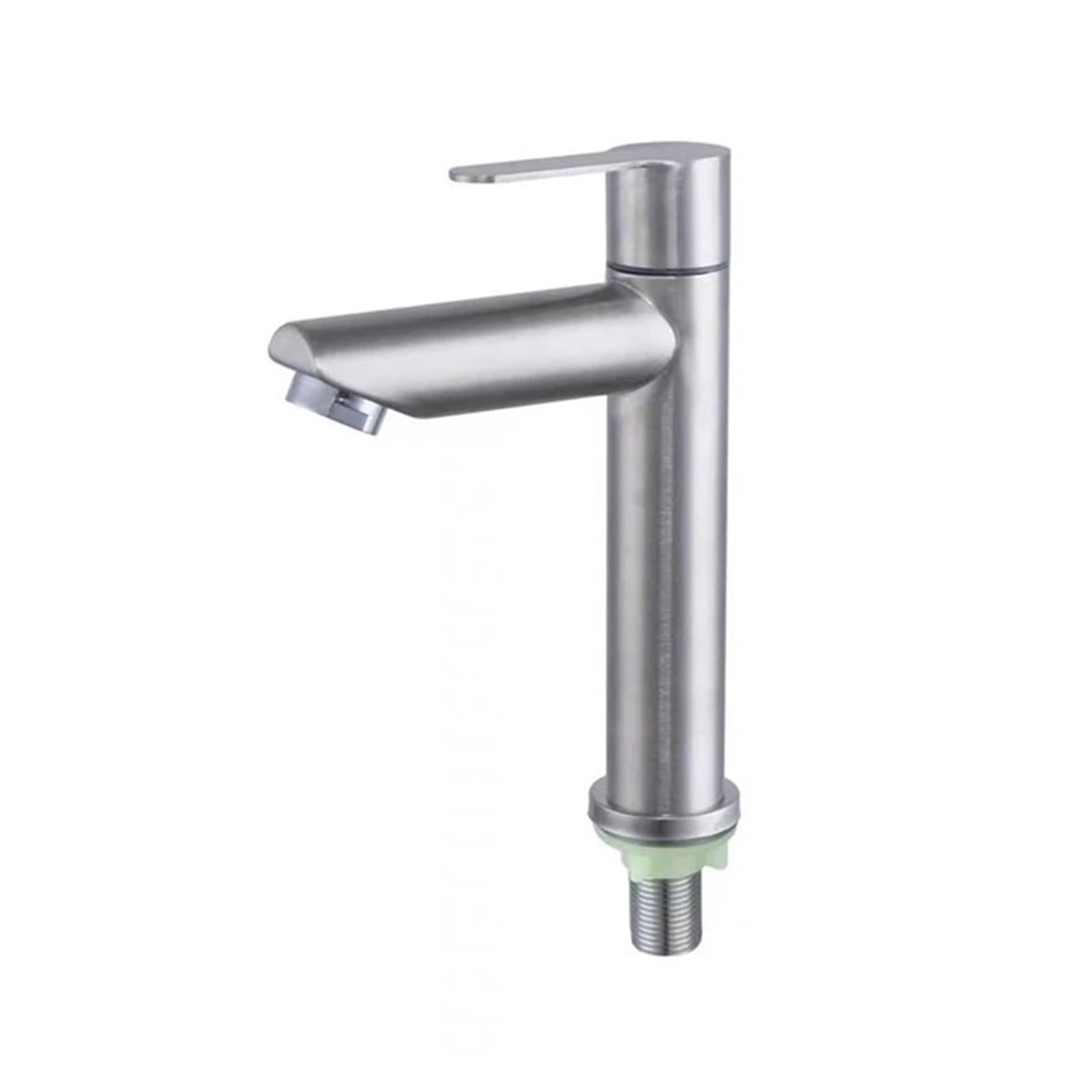 Jvddi 02 Basin Faucet Single Deck Mount Sink Water Taps Stainless Steel Silver Bathroom(02)