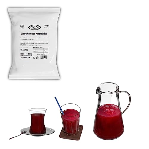 KOZA Instant dryckespulver i påse 1 000 g | pulver för varm eller kall dryck | turkiskt te | istee | smulte | fruktte | cay | tepulver | Oralet | (körsbär)