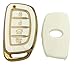 vurbemes TPU Key Fob Cover Case fit for 2019 2018 2017 2016 2015 2014 2013 Hyundai Sonata Tucson Elantra Keyless Entry Key Fob (White)