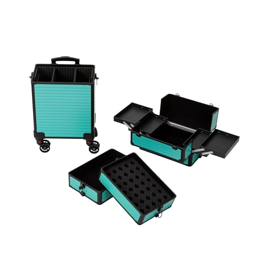 Channcase QK23 4 In 1 Portable Traveling Aluminum Professional Makeup Trolley Cart thumb #4