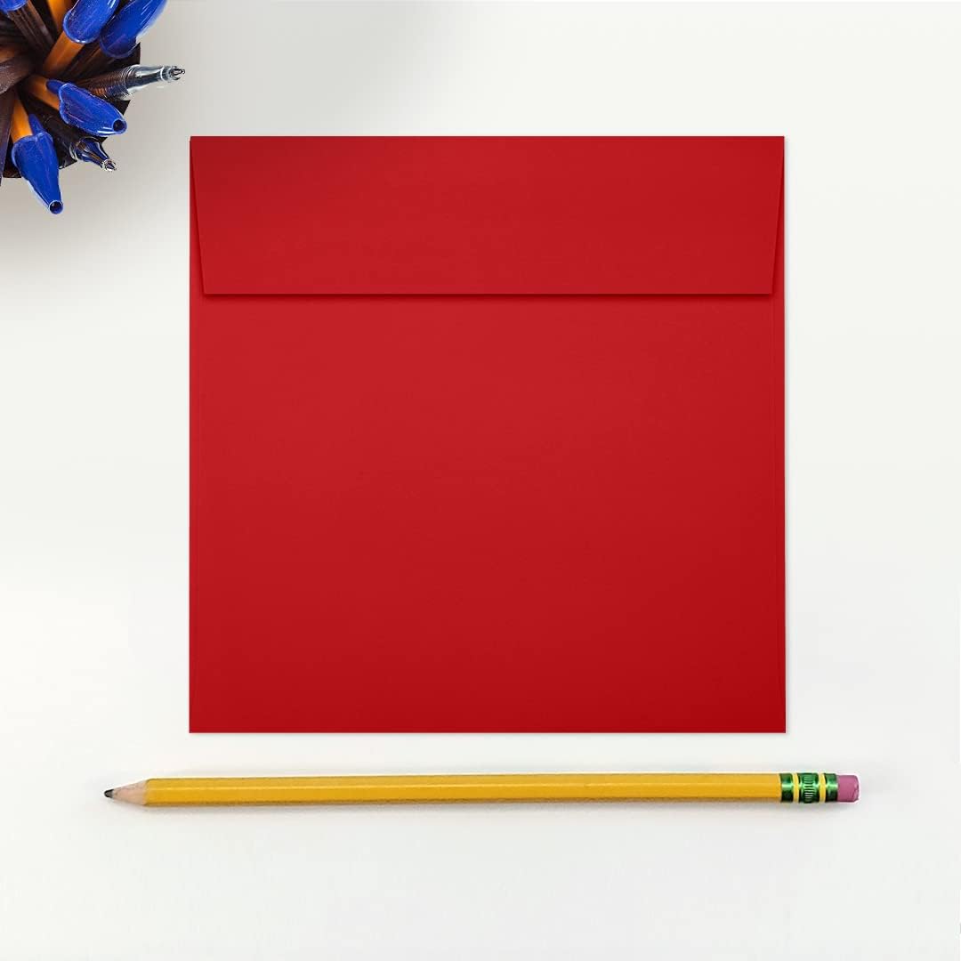 LUXPaper Square Invitation Envelopes | Peel & Press | 5 1/2" x 5 1/2" | Ruby Red | 80lb. Text | 250 Qty