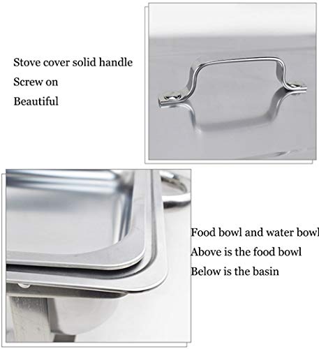 HSBAIS Speisenwärmer Buffetwärmer, Rechteckig Wärmebehälter Edelstahl Chafing Dish Thick Ständerrahmen Rechaud für… – Bild 3