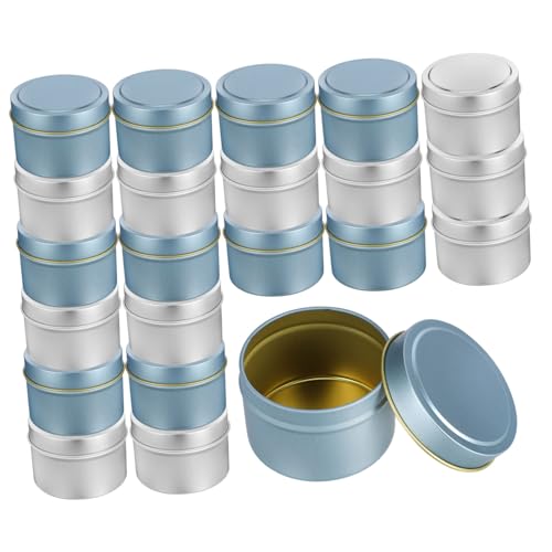 Veemoon 24pcs Tin Jar Candle Set Fall Decorated Candle Jars for DIY Making Tins