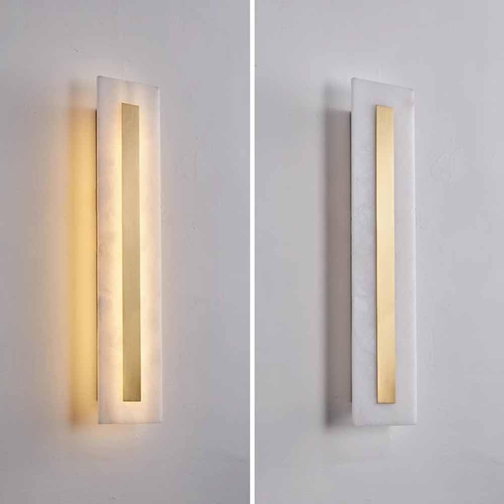 Nowoczesna lampa ścienna marmurowe kinkiety marmurowe liniowe wewnętrzne mosiężne złote kinkiety ścienne do przedpokoju oprawy ściemniające LED sypialnia do salonu salonu salonu werandy wejście