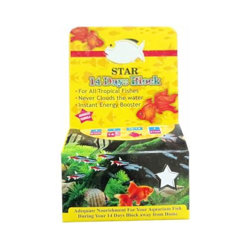 Image of JSquare Holiday Fish Food 14 Days 5 Blocks Fish Food for All Tropical Fishes, Instant Energy Booster, Never Clouds The Water,All Life Stages