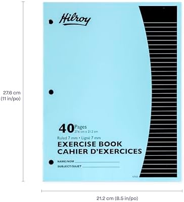 Hilroy Stitched Exercise Book, 3-Hole Punched, 4-Pack, 40 Pages/20 Sheets, Assorted Colour Covers (12102) - View 6