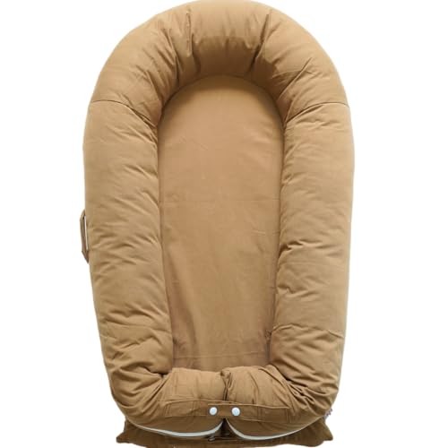Image of Deluxe Infant Lounger, Baby Nest Cover for Baby Girls & Boys, Newborn Essentials for Baby 0-12 Months, 100% Cotton (GoldenBrown)