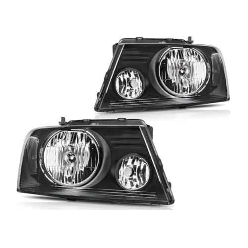Cygmophing Headlight Black Housing Clear Corner fits Lamps All New Assemblies Popped Into Place and Lined up with the Mounting Bolts Exactly Right Re-Use Factory Bulb 5L3Z13008BA