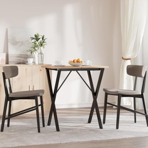 Pieds de table à manger en X noir 60x50x73 cm support industriel - 3
