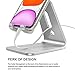 OMOTON [2 Pack] Cell Phone Stand, Upgraded Aluminum Cell Phone Holder Phone Cradle with Protective Pads for iPhone 13 12 11 Pro Max, XR XS 8 Plus SE, iPad Mini and Android Phones (Silver + Sliver)