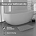 JUERLEN 2 Pack Diatomaceous Earth Shower Mat, Stone Bath Mat, Nonslip Super Absorbent Fast-Drying Hard Bath Mat for Bathroom Shower Floor, 24 x 16 inch, Grey Wave Design