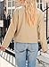EVALESSWomens Zip Up Light Jacket Apricot Roll Tie Long Sleeve Mock Neck Bomber Jacket Fashion Anorak Coat with Pockets Medium
