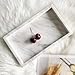 StonePlus Natural Marble Elegant Jewelry Tray Small Stone Organizer for Dressroom/Bathroom/Coffeeshop (Volakas White, Glossy, 9.84Lx5.91Wx1.18H)