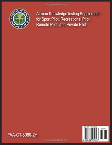 Airman Knowledge Testing Supplement For Sport Pilot, Recreational Pilot, Remote Pilot, And Private Pilot: Faa-Ct-8080-2H Color Print #TOP1