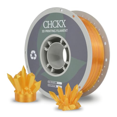 CHCKX PETG 3D Printer Filament, Dimensional Accuracy +/- 0.03 mm, 1kg Spool(2.2lbs), 1.75 mm Fit for Most 3D Printers，Flash Orange