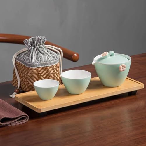 VINTORKY Portable Teapot Bag with Drawstring Closure Padded Tea Cup Holder Storage Bag for Travel Outdoor and Home Use by VINTORKY - Used condition - Image 5