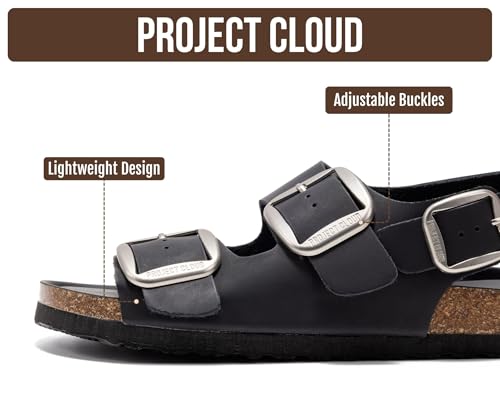 Image of Project Cloud 100% Genuine Leather Beach Sandals for Women 2026 with Lightweight & Comfortable Slides for Women - Non Slip with Memory Foam Slingback Womens Sandals 2026 (Garda)