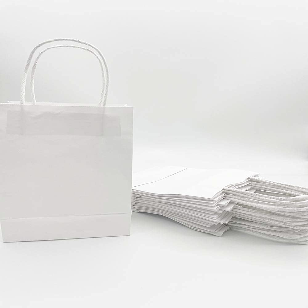 25Pcs Small White Kraft Paper Gift Bags with Handles Nigeria Ubuy