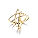 Bella Lotus Double Cross CZ Paved 18k Champaign Gold Plated Trendy Party Rings, Size 7