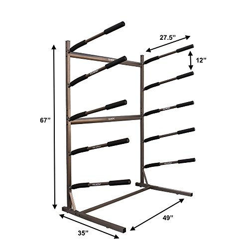 Stoneman Sports 5 SUP Freestanding Storage Rack Paddleboards Floor Stand
