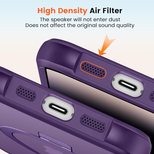 BENTIACC Magnetic Ring Stand Case for iPhone 14 Pro Max - 120° rotatable Stand, N52 Magnet, Non-Slip, Easy to Clean, Shockproof, Matt Transparent Back, Military Standard Drop Protection (Violet) by BENTIACC - Used condition - Image 7