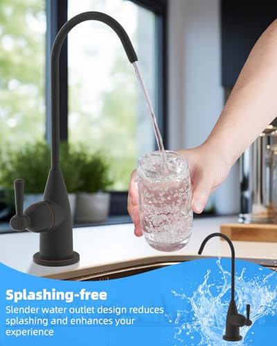 Image of Hibbent Drinking Water Faucet for Bar and Kitchen Sink, Stainless Steel Reverse Osmosis RO Faucet for Under-Sink Filtration System, Oil-Rubbed Bronze Finish
