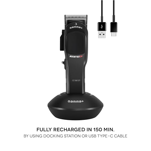 GAMMA+ Boosted UP Cortapelos Profesional para Hombre | Cuchilla Ajustable Espacio Cero | Motor Rotativo | 120 Min Autonomía Inalámbrica | Recarga con USB-C - imagen 6