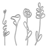 Metal Flowers and Plants Love Cutting Dies,Flowering Straw Heart Die Cuts Embossing Stencils...