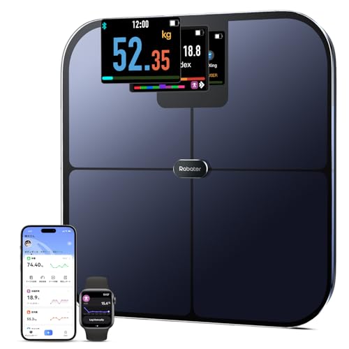 Rabater Smart Scale with Large Color Display, Digital Bathroom Scale