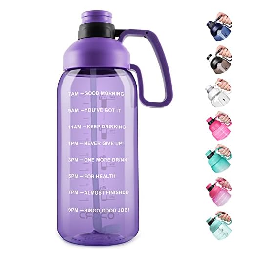 Opard 2 liter vattenflaska med tidsmärkningar och sugrör, en halv gallon stor motiverande vattenkanna med handtag återanvändbar BPA-fri tritan för gym och sport