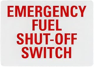 Emergency Fuel Shut-Off Switch Safety Sign Metal Sign 8 x 12 Inches – Clear Signage for Walls, Fences