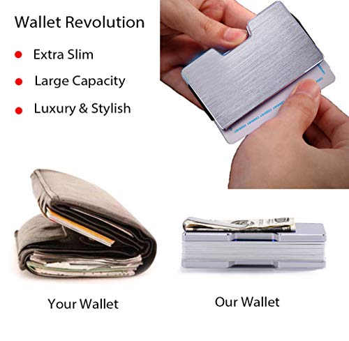 Trilea Rfid Minimalist Titanium Wallet For Men | Slim Total Aluminum Metal Nfc Protecting Card Wallet | Small Pocket Credit Card Holder #TOP1