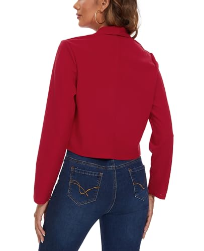 MINTLIMIT Womens Cropped Blazer Open Front Long Sleeve Shawl Lapel Casual Work Office Suit Blazer Jacket Tailored Outfit3