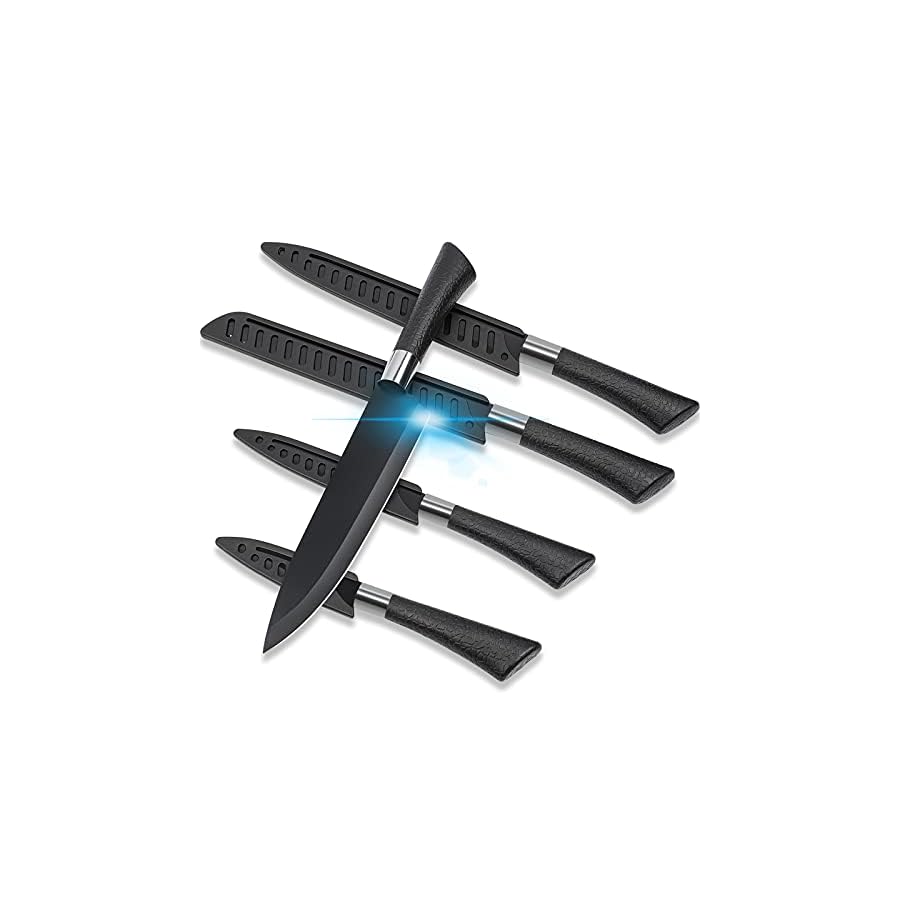 Kitchen-Knife-Set-with-Sheaths-Professional-Chef-Knives-Set-for-Multipurpose-Cooking-Ultra-Sharp-Stainless-Steel-Black-Kitchen-Knives-Set-with-PP-Handle-Dishwasher-Safe-5-Pieces-Set-Boxed-Knife Maiduo Kitchen Knife Set Sheaths- Professional Chef Knives Set for Multipurpose Cooking, Ultra Sharp Stainless Steel Black Kitchen Knives Set PP Handle, Dishwasher Safe, 5 Pieces Set Boxed Knife