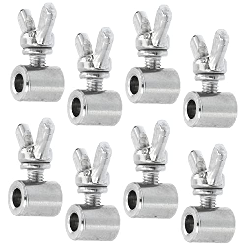 PLAFOPE 8pcs Wire Clamp for Wire Wire Curtain Hanging System Cable Clamp for Wire Rope Stainless Steel Garage Door Cable Silver