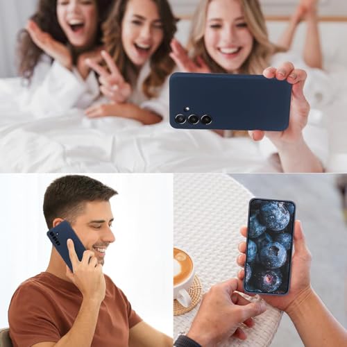 Image of MOBILOVE Back Cover Case for Samsung Galaxy S25 Plus 5G | Pure Liquid Soft Matte Silicone Case with Logo and Comes with Camera and Screen Protection Back Cover for Samsung Galaxy S25 Plus 5G (Blue)