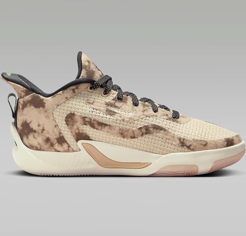 NIKE Jordan Tatum 1 Big Kids' Basketball Shoes (DX5359-200, Fossil/Sesame/Electric Green/Black) Size 4.52