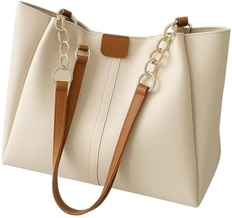 AESTHETIC Women’s Shoulder Handbag | Elegant PU Leather Tote with Chain Strap | Stylish Daily Use Purse for Office, College & Casual Outings-T-02