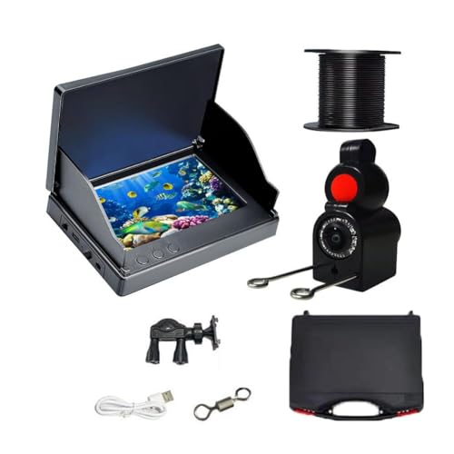 Sonda de profundidad con detección de temperatura para ver peces gran angular de 220°, cámara IP68, impermeable, pesca subacuática
